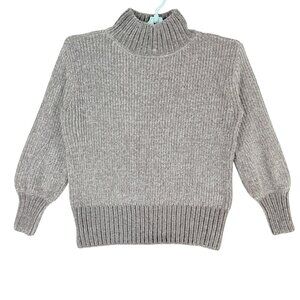 Cynthia Rowley Women's Pullover Ribbed Gray Turtleneck Sweater Size Small